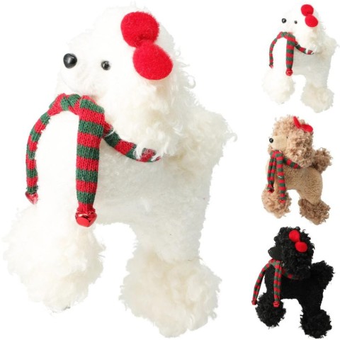 CANE TESSUTO NATALE 22CM 3ASS
